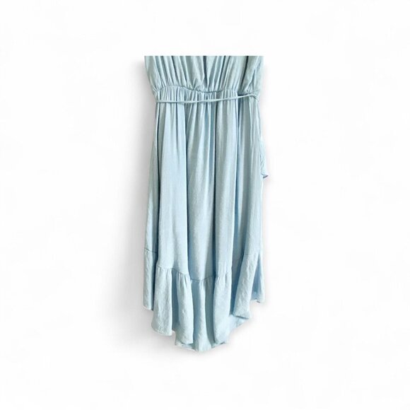 Lee sleeveless hi-lo flounce midi dress, Size L light blue - Picture 7 of 12
